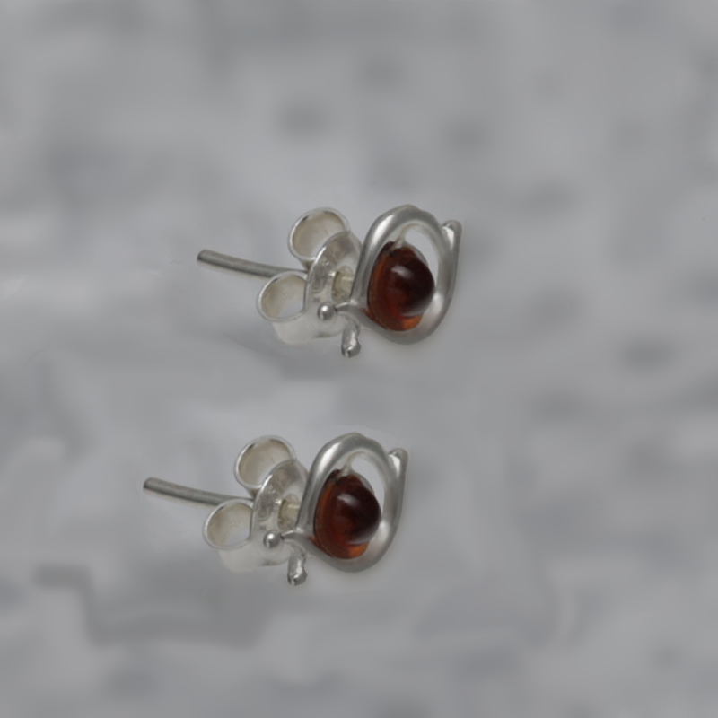 SILVER EARRINGS WITH AMBER_KKSB-087