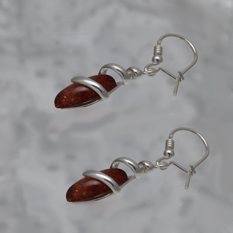 SILVER EARRINGS WITH AMBER_KKSB-088