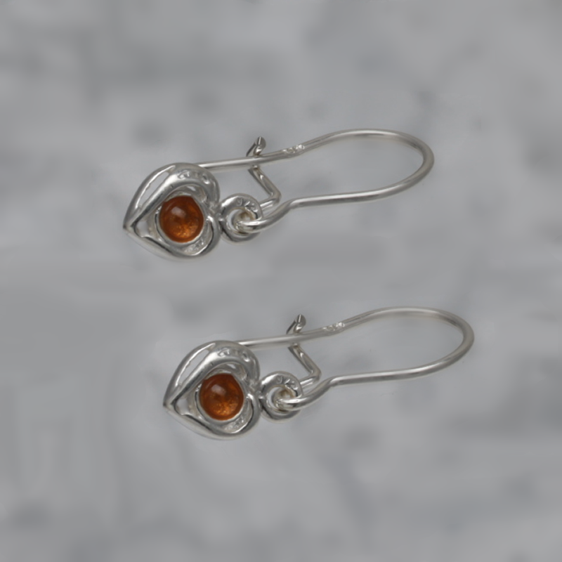 SILVER EARRINGS WITH AMBER_KKSB-092