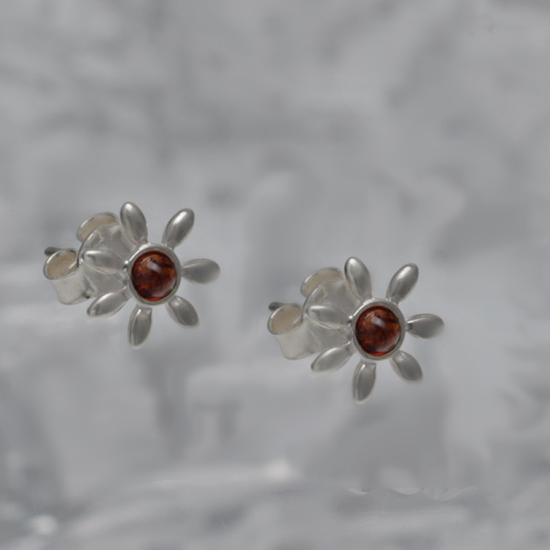 SILVER EARRINGS WITH AMBER_KKSB-093