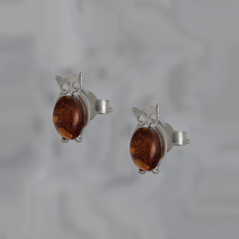 SILVER EARRINGS WITH AMBER_KKSB-097