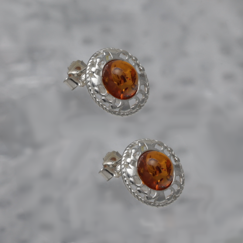 SILVER EARRINGS WITH AMBER_KKSB-098