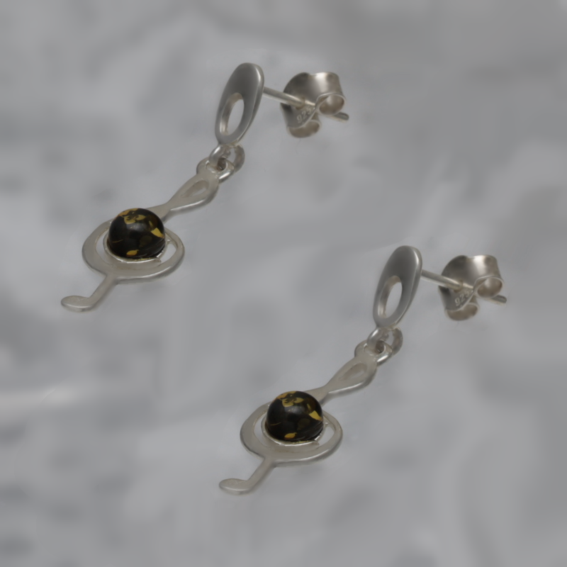 SILVER EARRINGS WITH AMBER_KKSB-099