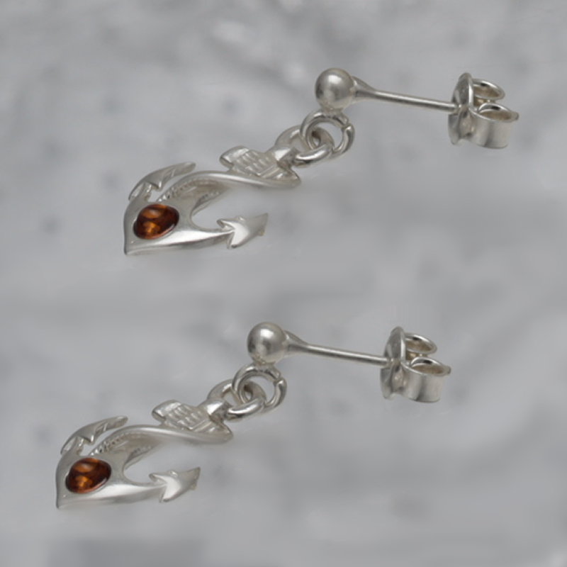 BOUCLES D'OREILLES EN ARGENT AVEC AMBER_KKSB-102