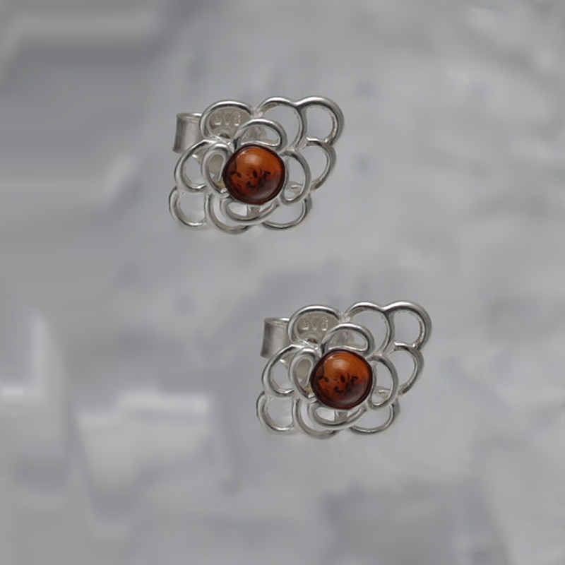 SILVER EARRINGS WITH AMBER_KKSB-105