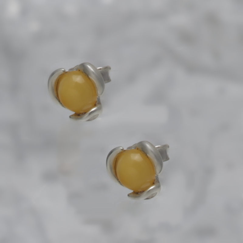 SILVER EARRINGS WITH AMBER_KKSB-106