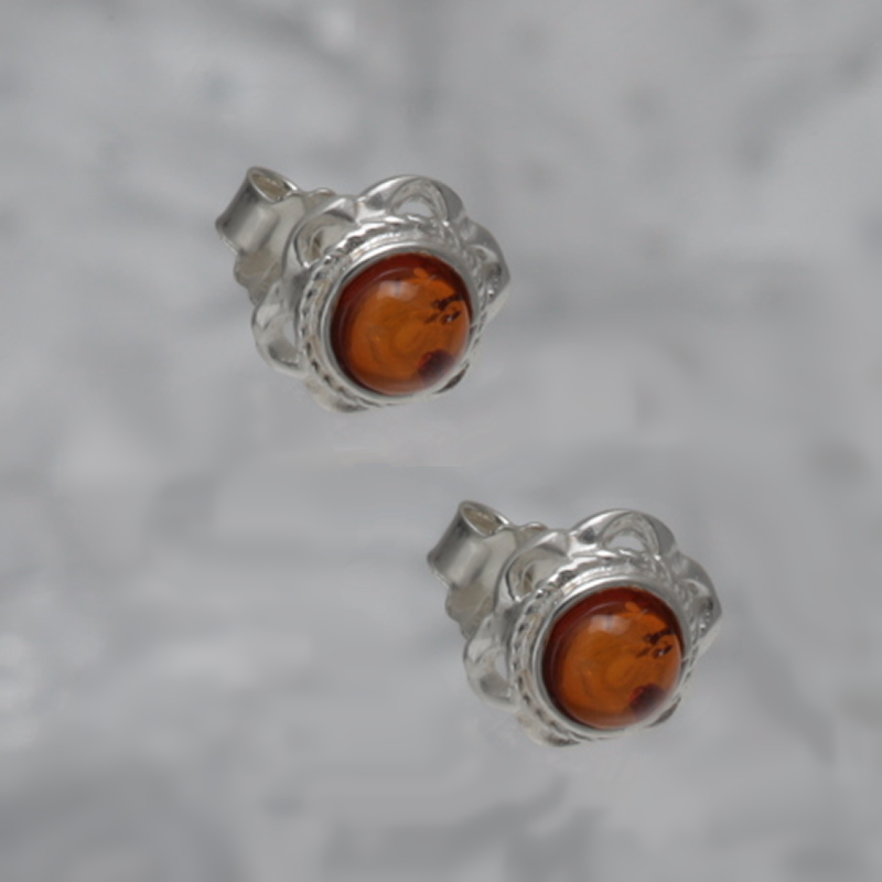 BOUCLES D'OREILLES EN ARGENT AVEC AMBER_KKSB-109