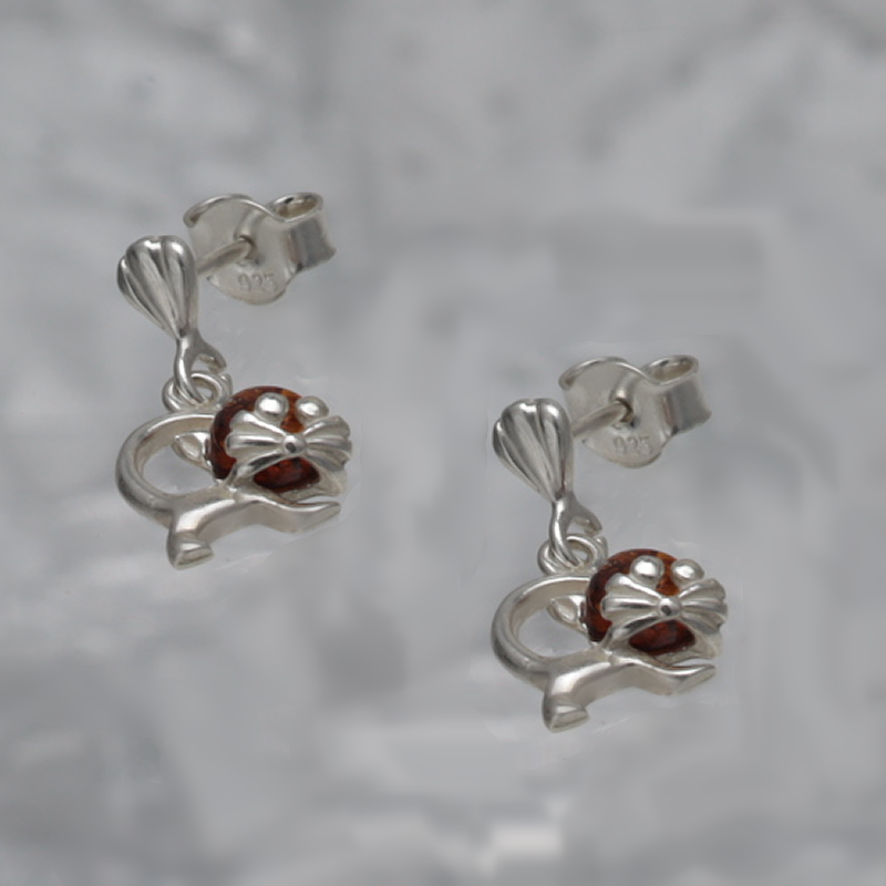 BOUCLES D'OREILLES EN ARGENT AVEC AMBER_KKSB-113