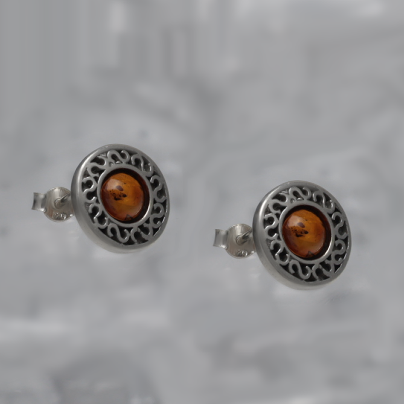 BOUCLES D'OREILLES EN ARGENT AVEC AMBER_KKSB-117