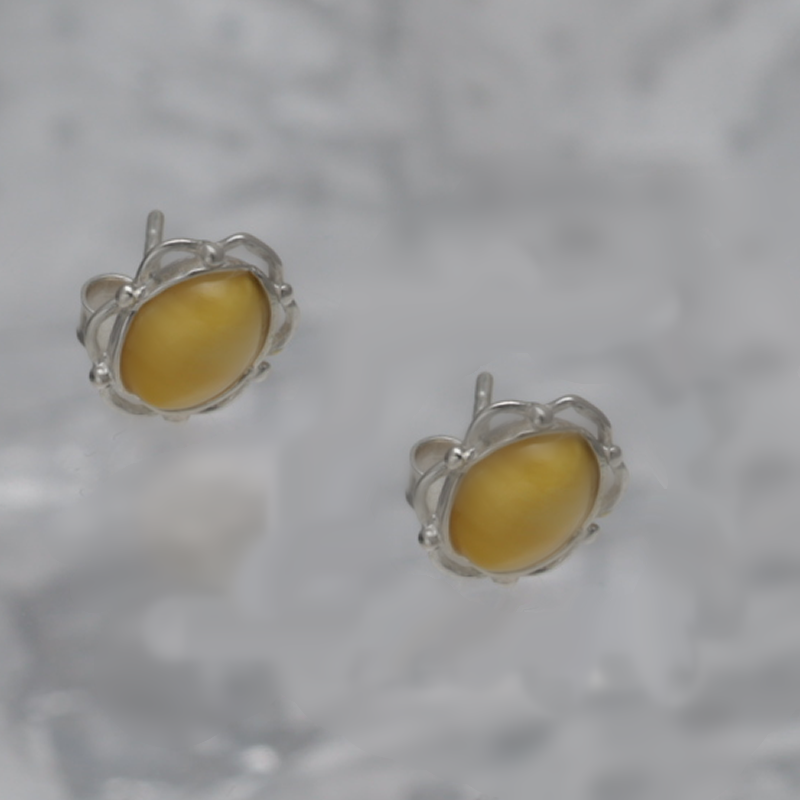 BOUCLES D'OREILLES EN ARGENT AVEC AMBER_KKSB-118