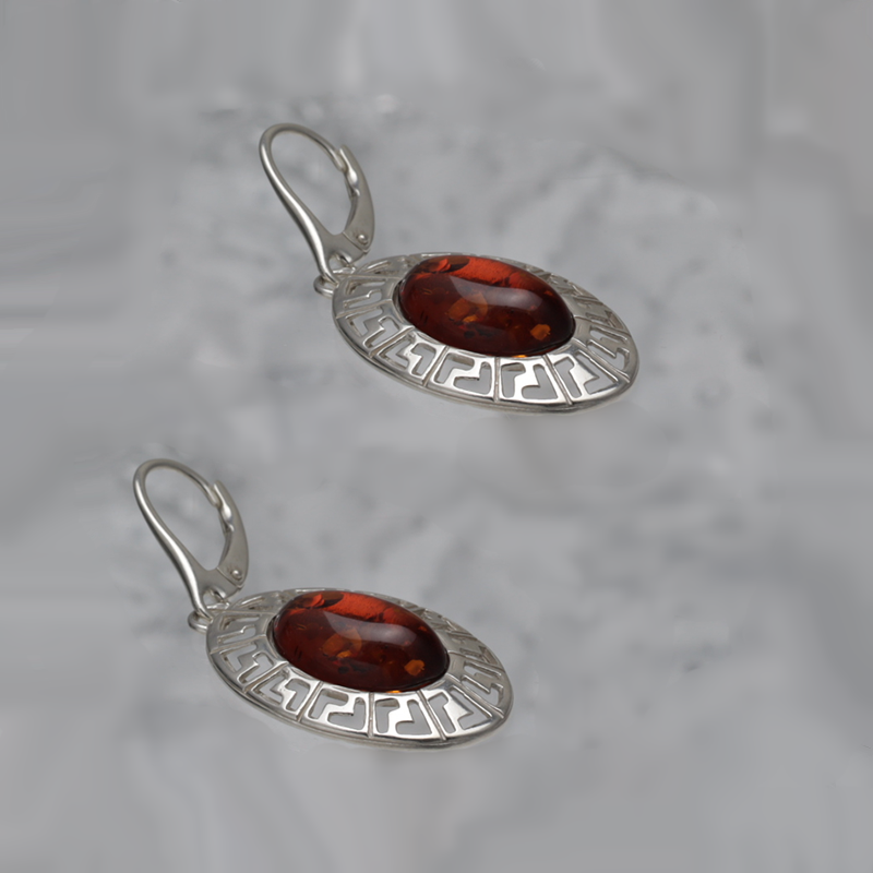 BOUCLES D'OREILLES EN ARGENT AVEC AMBER_KKSB-121