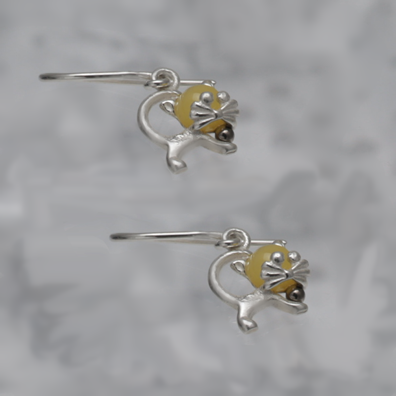 BOUCLES D'OREILLES EN ARGENT AVEC AMBER_KKSB-124