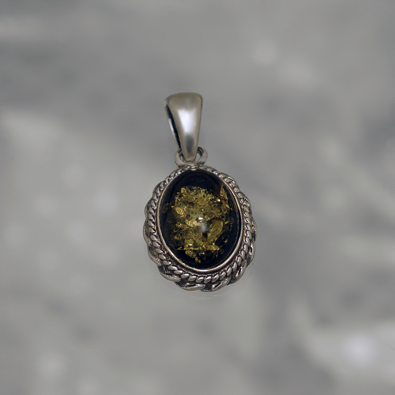 SILVER PENDANT WITH AMBER_GDSB-213