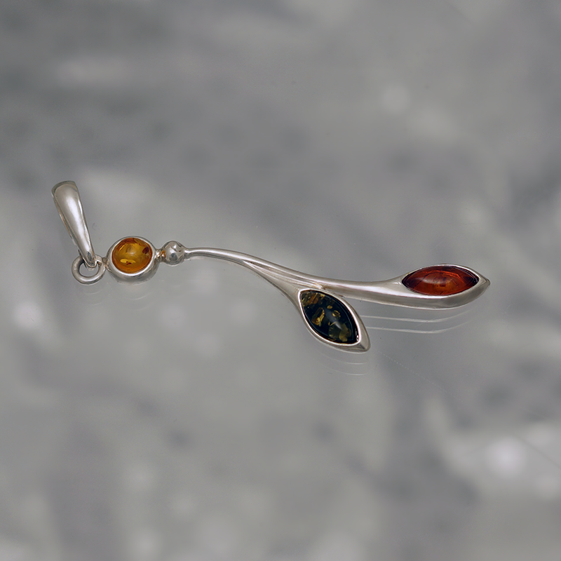 SILVER PENDANT WITH AMBER_GDSB-215