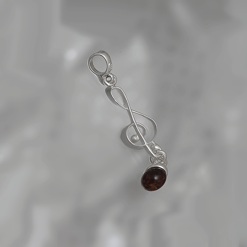 SILVER PENDANT WITH AMBER_GDSB-216