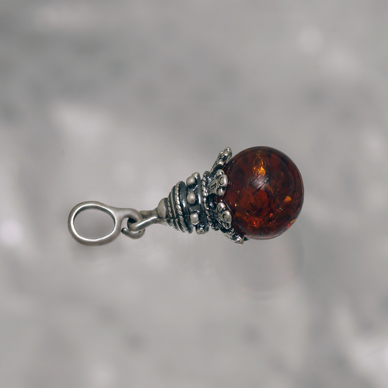 PENDENTIF EN ARGENT AVEC AMBER_GDSB-218