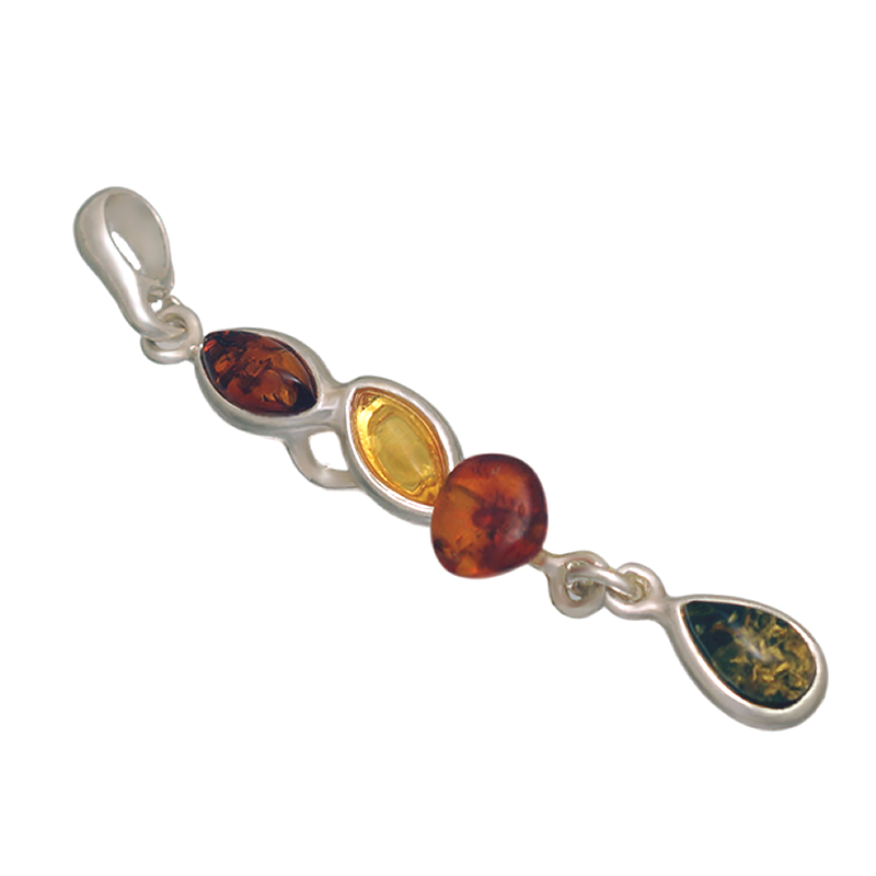 SILVER PENDANT WITH AMBER_GDSB-173