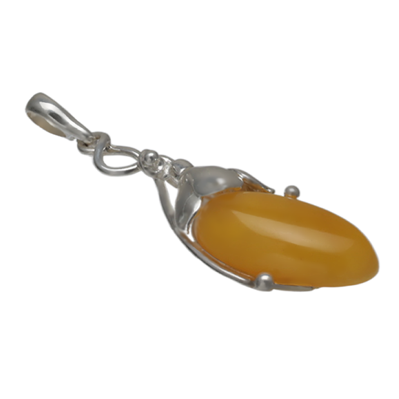 SILVER PENDANT WITH AMBER_GDSB-177