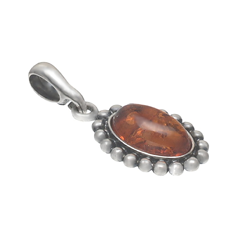 SILVER PENDANT WITH AMBER_GDSB-181