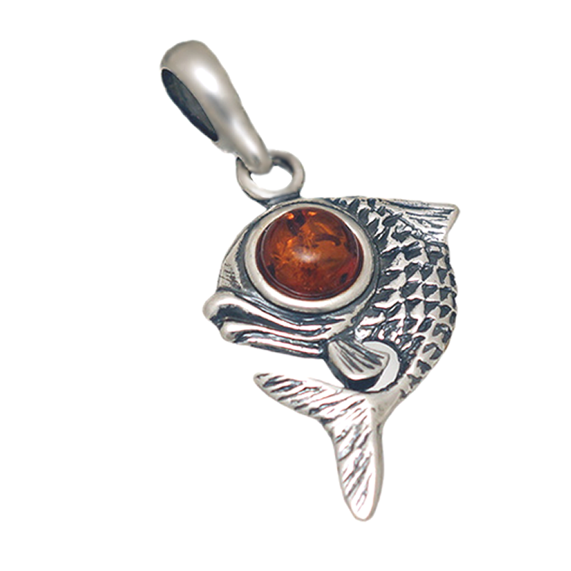 SILVER PENDANT WITH AMBER_GDSB-183