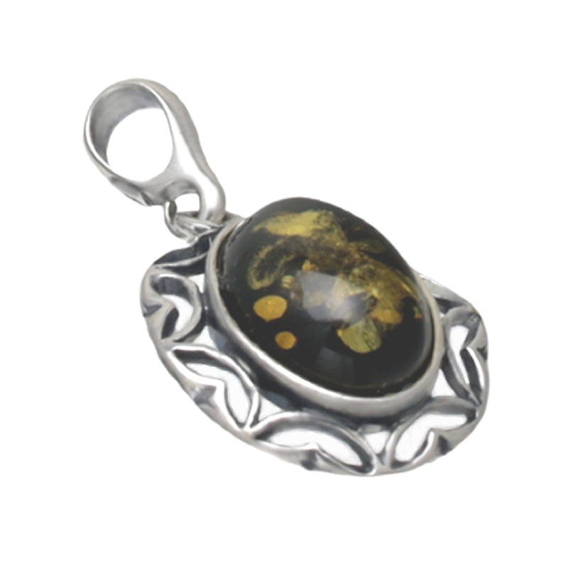 PENDENTIF EN ARGENT AVEC AMBER_GDSB-197