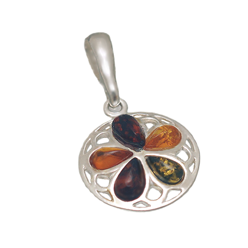 SILVER PENDANT WITH AMBER_GDSB-198