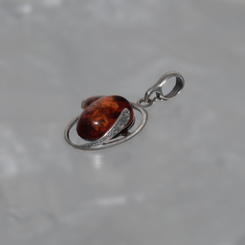 SILVER PENDANT WITH AMBER_GDSB-225