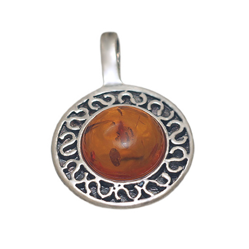 SILVER PENDANT WITH AMBER_GDSB-200