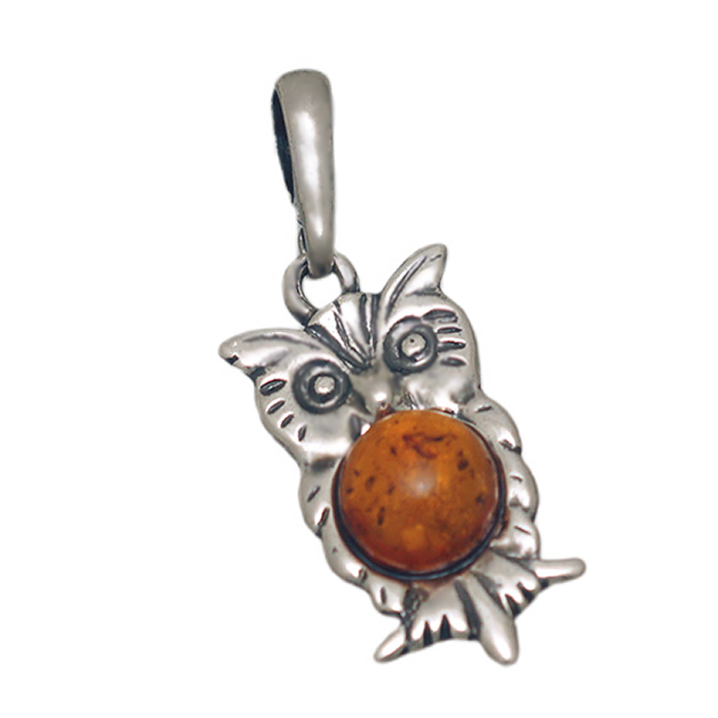 SILVER PENDANT WITH AMBER_GDSB-201