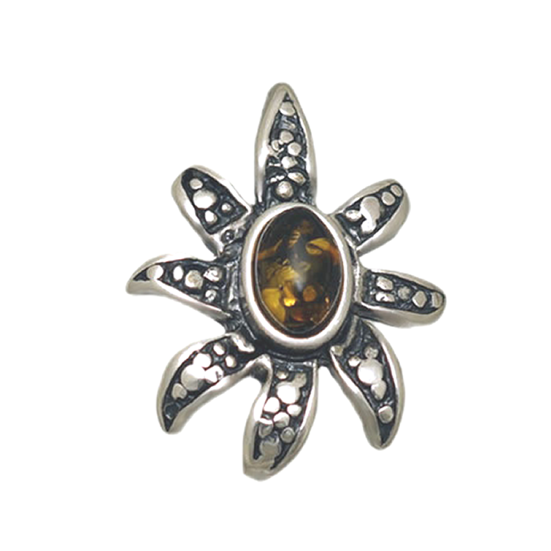 SILVER PENDANT WITH AMBER_GDSB-204