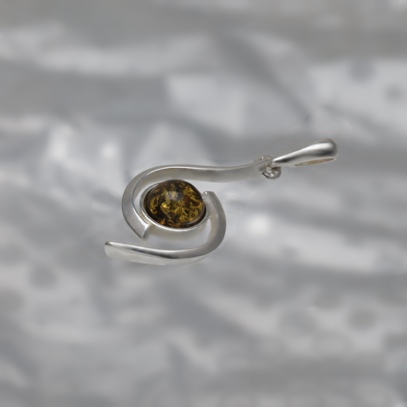 PENDENTIF EN ARGENT AVEC AMBER_GDSB-228