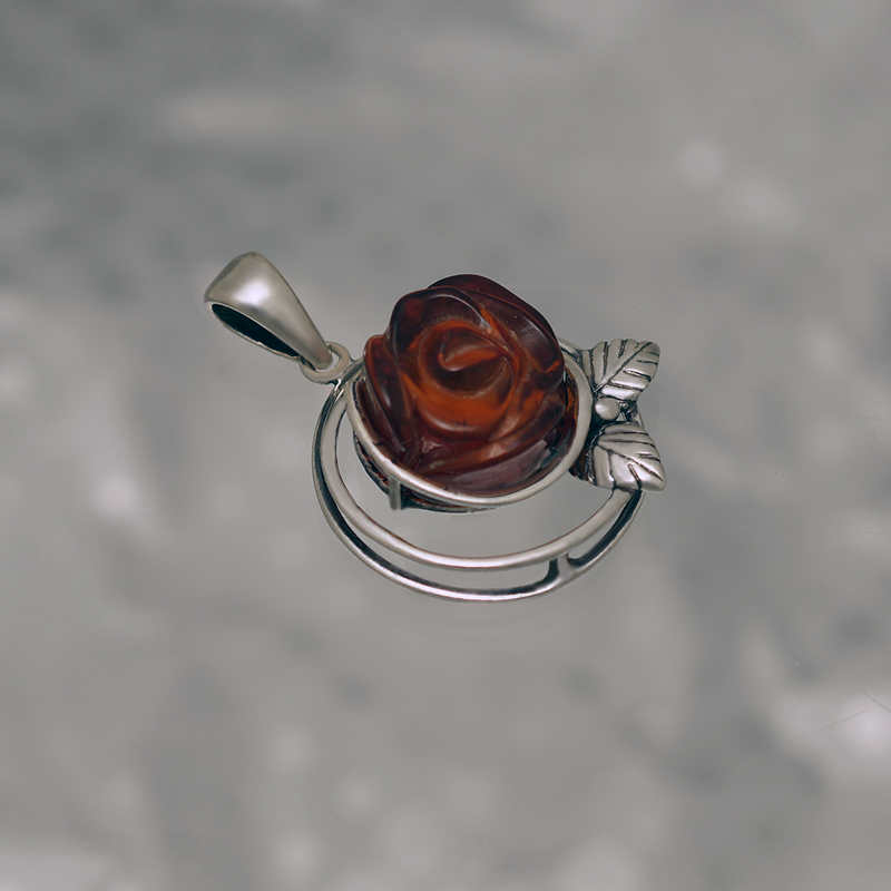 SILVER PENDANT WITH AMBER_GDSB-230